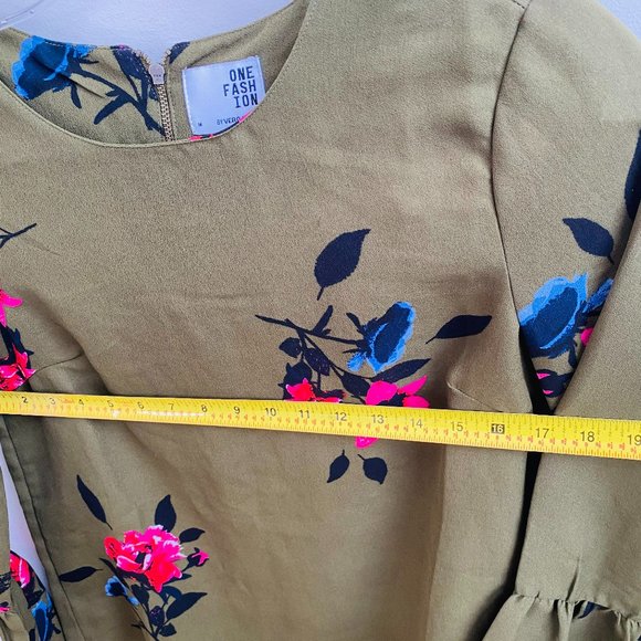 VERO MODA_Green floral blouse - Picture 3 of 3